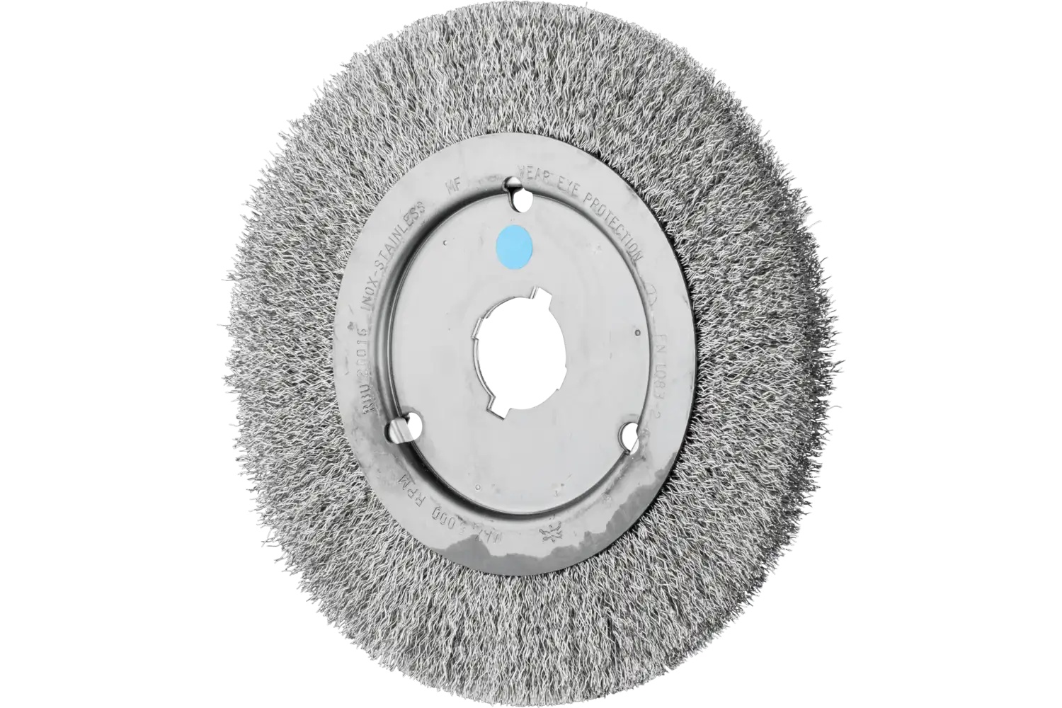 Picture of Pferd Crimped Wire Wheel Brush 8" Dia Narrow Face .012 Stainless Steel 5/8" Arbor